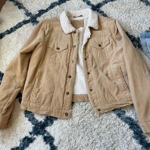 Vintage corduroy tan button up jacket